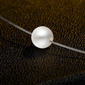 Clear Pearl Necklace 8mm Floating Pearls