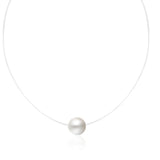 Clear Pearl Necklace 8mm Floating Pearls