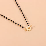 Pearl Crystal Chain Necklace Moon Ears Choker Party Jewelry