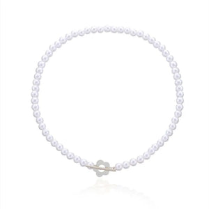 Pearl Crystal Chain Necklace Moon Ears Choker Party Jewelry