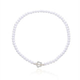 Pearl Crystal Chain Necklace Moon Ears Choker Party Jewelry