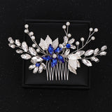 Pearl Crystal Flower Leaves Hair Combs Vines Band Wedding Hair Accessories
