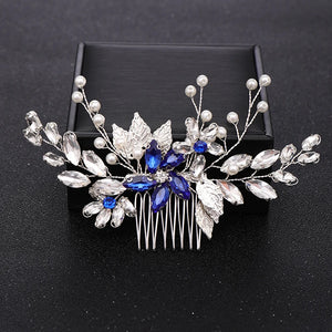 Pearl Crystal Flower Leaves Hair Combs Vines Band Wedding Hair Accessories