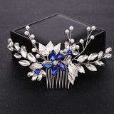Pearl Crystal Flower Leaves Hair Combs Vines Band Wedding Hair Accessories