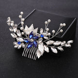 Pearl Crystal Flower Leaves Hair Combs Vines Band Wedding Hair Accessories