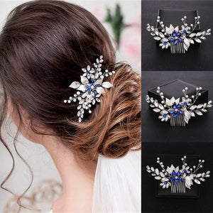 Pearl Crystal Flower Leaves Hair Combs Vines Band Wedding Hair Accessories