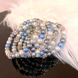 Pearl Crystal Beaded Elastic Bracelet Women's Cuff Jewelry