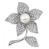Pearl Leaf Flowers Brooches Wedding Pearl Pins Coat Accessories