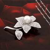 Pearl Leaf Flowers Brooches Wedding Pearl Pins Coat Accessories
