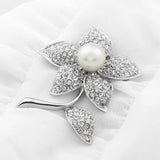 Pearl Leaf Flowers Brooches Wedding Pearl Pins Coat Accessories