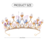 Pearl Crystal Princess Crown Rhinestone Tiaras for Girls Birthday Wedding