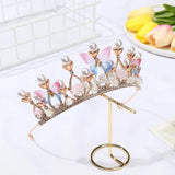 Pearl Crystal Princess Crown Rhinestone Tiaras for Girls Birthday Wedding