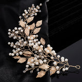 Pearl Crystal Wedding Hair Accessories Silver Bridal Headband