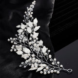Pearl Crystal Wedding Hair Accessories Silver Bridal Headband