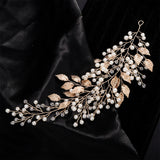 Pearl Crystal Wedding Hair Accessories Silver Bridal Headband