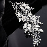 Pearl Crystal Wedding Hair Accessories Silver Bridal Headband