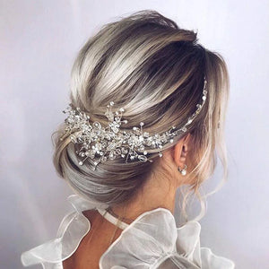 Pearl Crystal Wedding Hair Combs Bridal Flower Headpiece