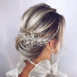 Pearl Crystal Wedding Hair Combs Bridal Flower Headpiece