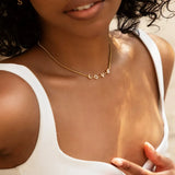 Pearl Name Necklace Personalized Weld Letter Pendant Stainless Steel Jewelry