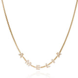 Pearl Name Necklace Personalized Weld Letter Pendant Stainless Steel Jewelry
