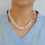 Natural Freshwater Pearl Double Layer Necklace