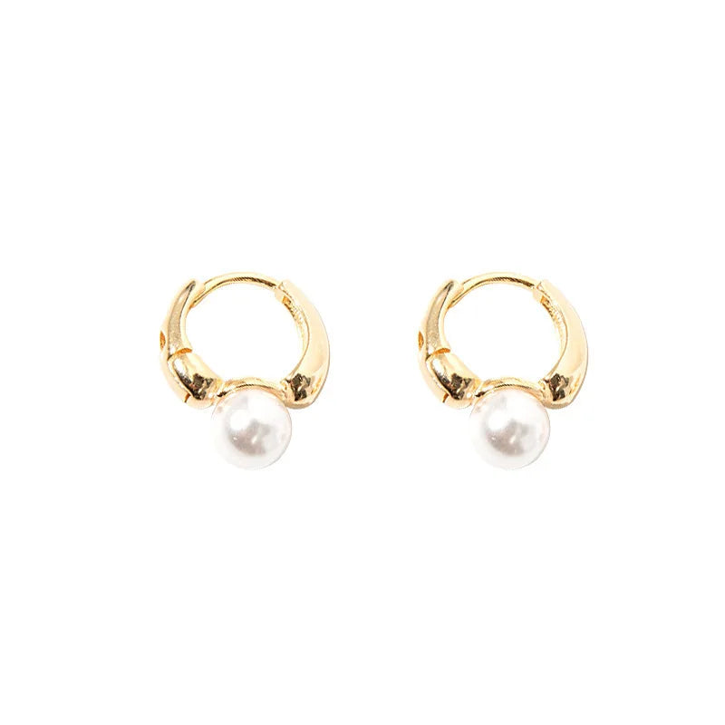 925 Silver Retro Pearl Ear Buckle Earrings for Women