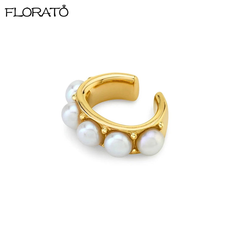 Minimalist Pearl Ear Cuff Clip Earrings for Women