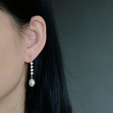 14K Filled Diamond Long Earrings for Women Jewelry