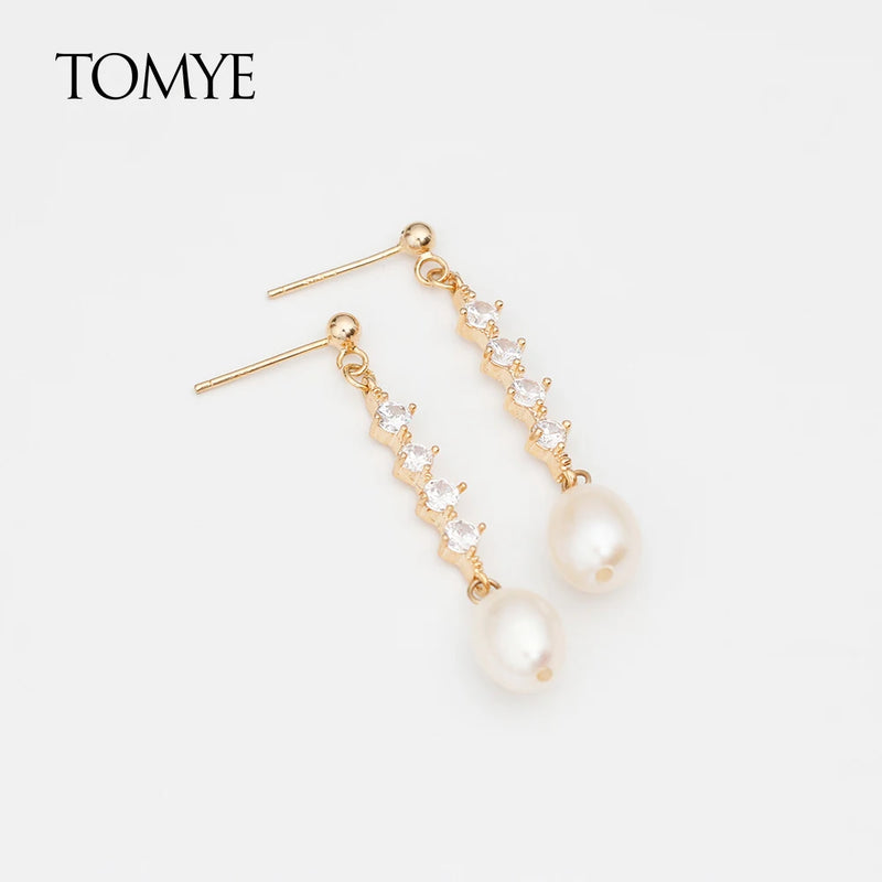 14K Filled Diamond Long Earrings for Women Jewelry