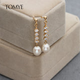 14K Filled Diamond Long Earrings for Women Jewelry