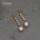 14K Filled Diamond Long Earrings for Women Jewelry
