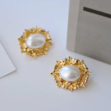 Baroque Big Pearl Earrings Vintage Indian Jewelry