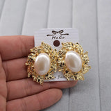 Baroque Big Pearl Earrings Vintage Indian Jewelry