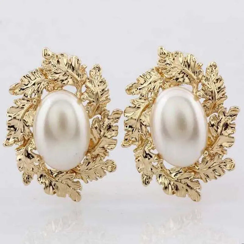 Baroque Big Pearl Earrings Vintage Indian Jewelry