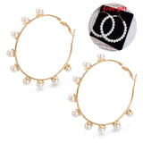 Big Circle Retro Pearl Earrings for Europe and America