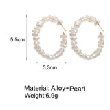 Big Circle Retro Pearl Earrings for Europe and America