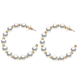 Big Circle Retro Pearl Earrings for Europe and America