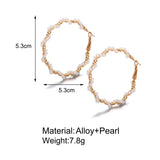 Big Circle Retro Pearl Earrings for Europe and America