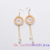 Chalcedony Pearl Earrings 925 Silver Charm Jewelry