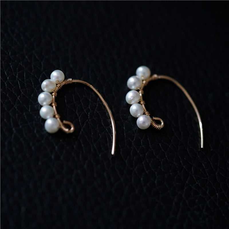 Pearl Earrings Filled Jewelry Vintage Charm Brincos Minimalist Jewelry