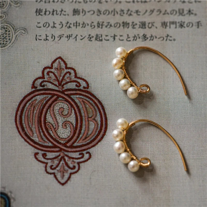 Pearl Earrings Filled Jewelry Vintage Charm Brincos Minimalist Jewelry