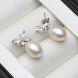 Freshwater Grey Pearl Tassel Earrings 925 Sterling Silver Jewelry