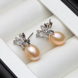 Freshwater Grey Pearl Tassel Earrings 925 Sterling Silver Jewelry