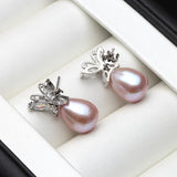 Freshwater Grey Pearl Tassel Earrings 925 Sterling Silver Jewelry
