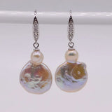 Baroque Style Freshwater Pearl Earrings 925 Sterling Silver Women's Studs