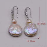 Baroque Style Freshwater Pearl Earrings 925 Sterling Silver Women's Studs