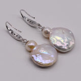 Baroque Style Freshwater Pearl Earrings 925 Sterling Silver Women's Studs