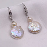 Baroque Style Freshwater Pearl Earrings 925 Sterling Silver Women's Studs