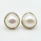 Baroque Pearl Silver Braided Earrings Ladies Earrings