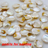 Baroque Pearl Silver Stud Earrings Natural Zirconia Women Flat Stud Earrings